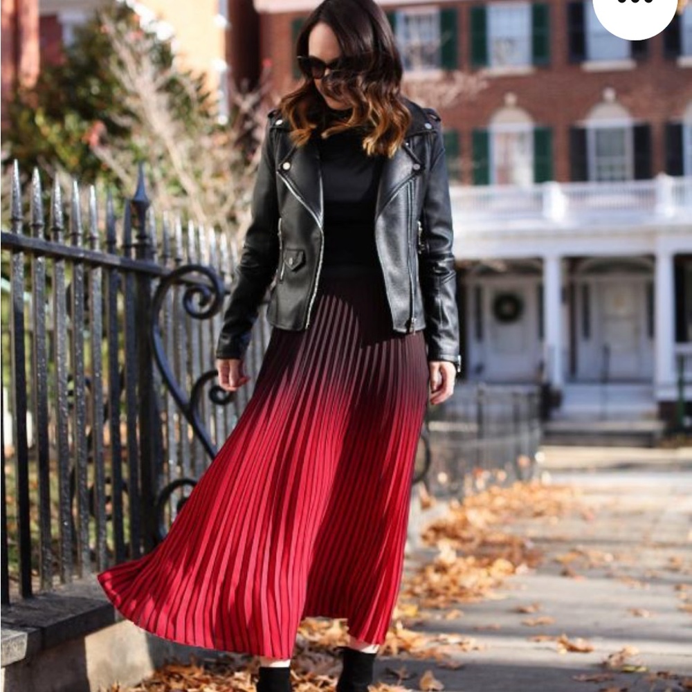 Maje Pleated Midi Skirt